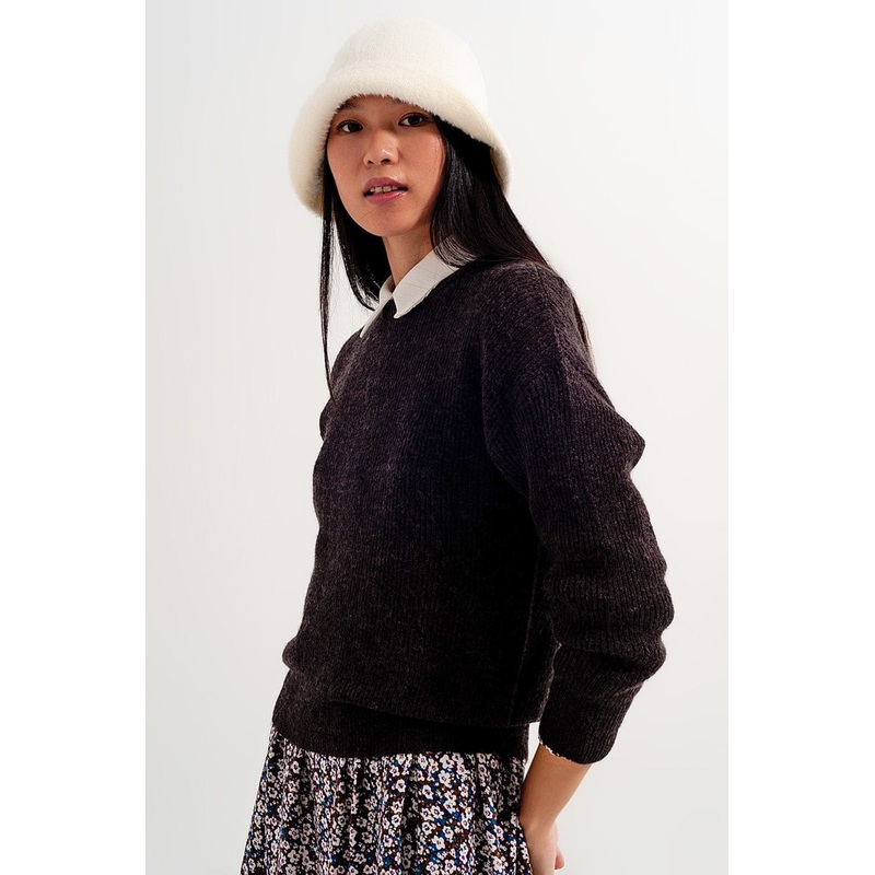 Chocolate Crew Neck Jumper