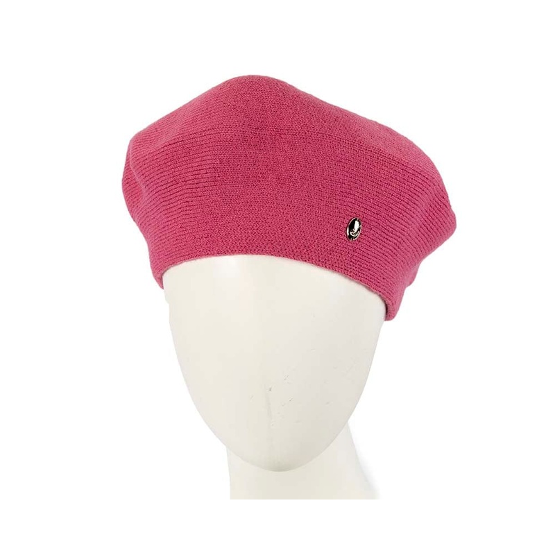 Classic woven fuchsia beret by Max Alexander