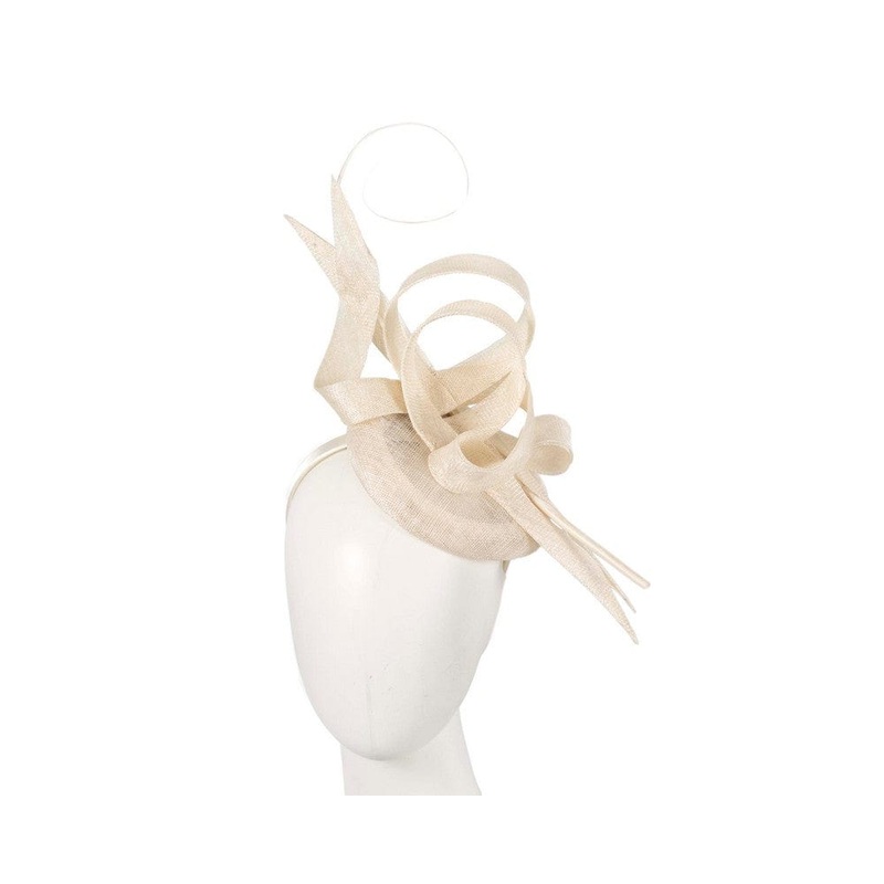 Edgy tall cream fascinator by Max Alexander