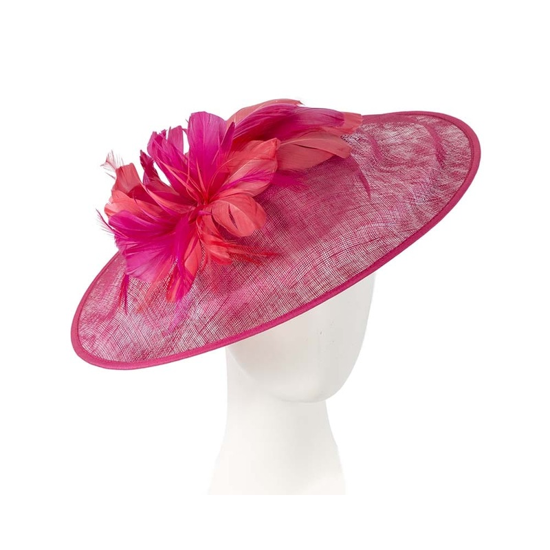 Large fuchsia fascinator by Cupids Millinery