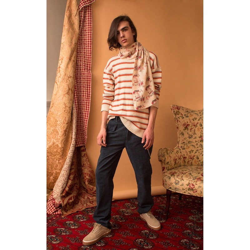 Lavanya Coodly Adrien 100% Cashmere Striped Sweater