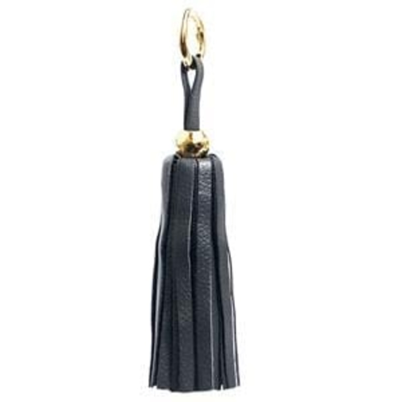 Leather Tassel – Gold/Slate Gray