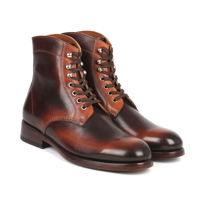 Paul Parkman Men’s Brown Burnished Leather Boots (824BRW73)