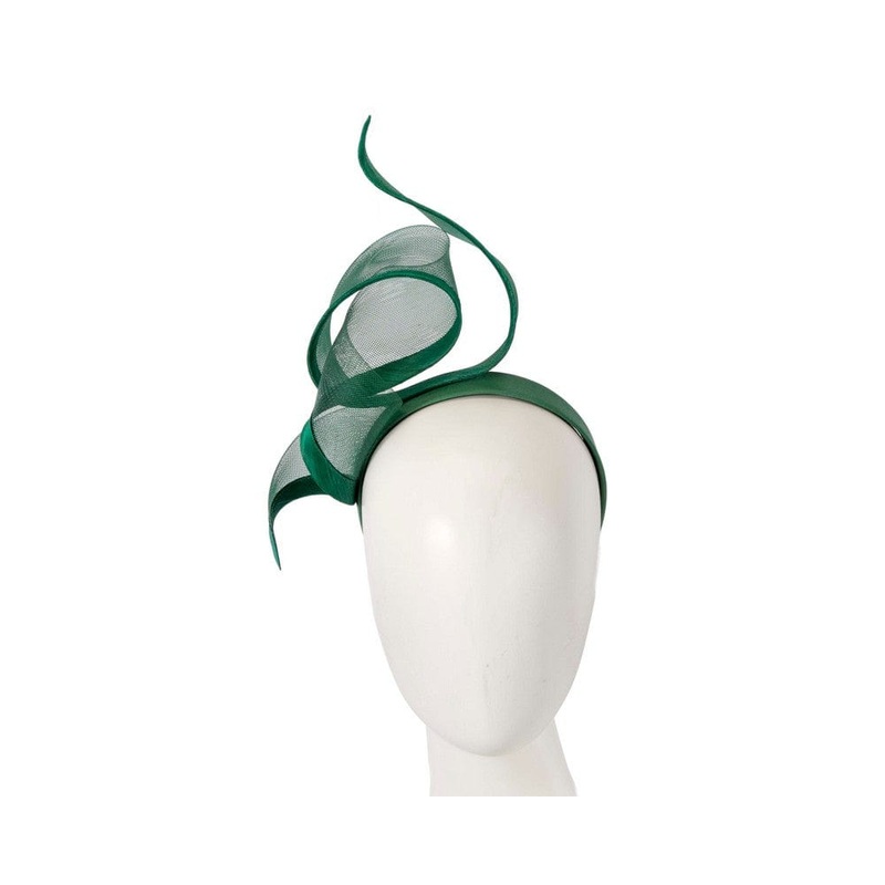 Sculptured dark green racing fascinator by Fillies Collection