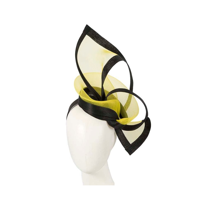 Bespoke Black and Yellow fascinator by Fillies Collection