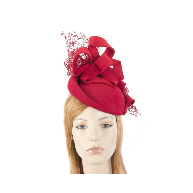 Bespoke red felt winter fascinator