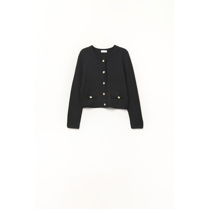 Black Cardigan With Gold Buttons