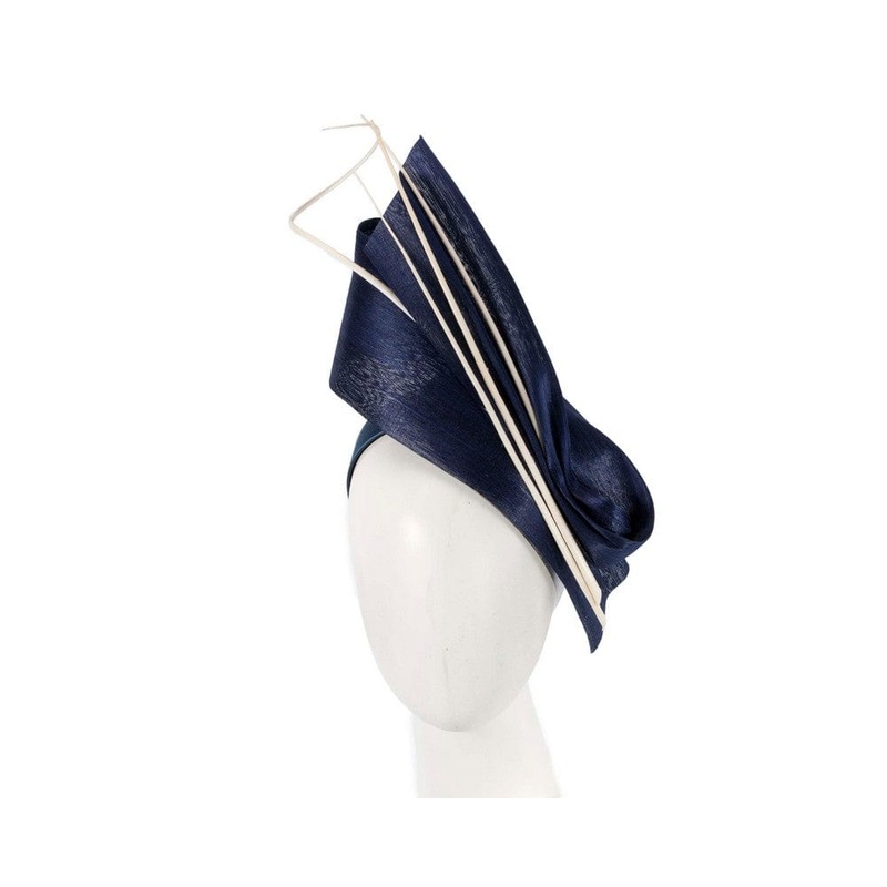 Edgy navy & white fascinator by Fillies Collection