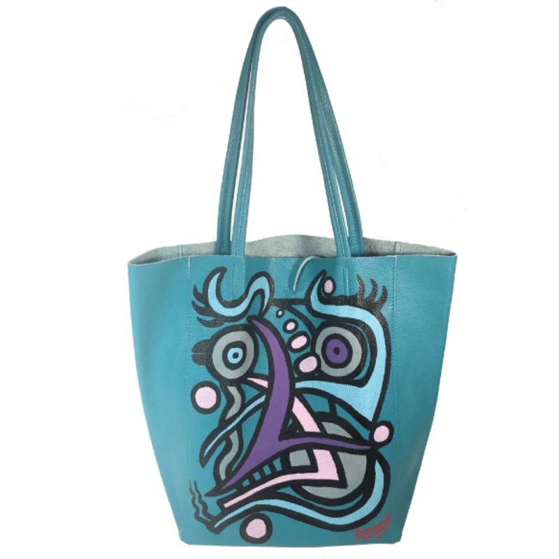 Hand Painted Cascardo Tote Bag (Turquoise 2) | Daniel Cascardo