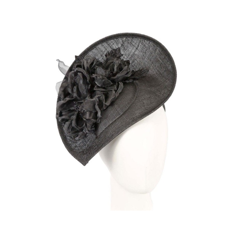 Large black flower fascinator by Max Alexander