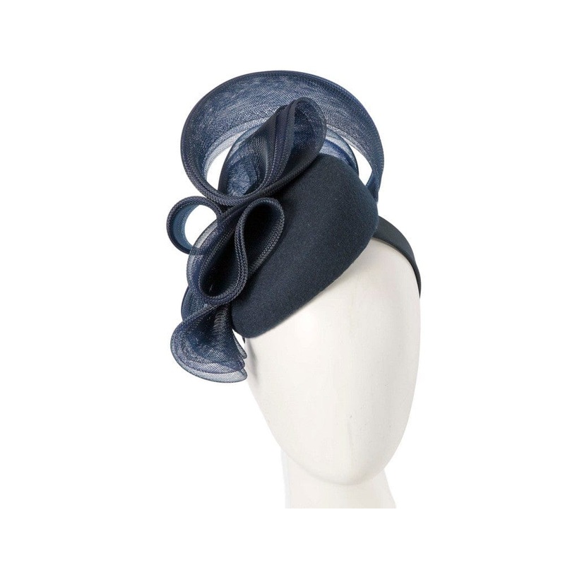 Navy winter racing fascinator by Fillies Collection