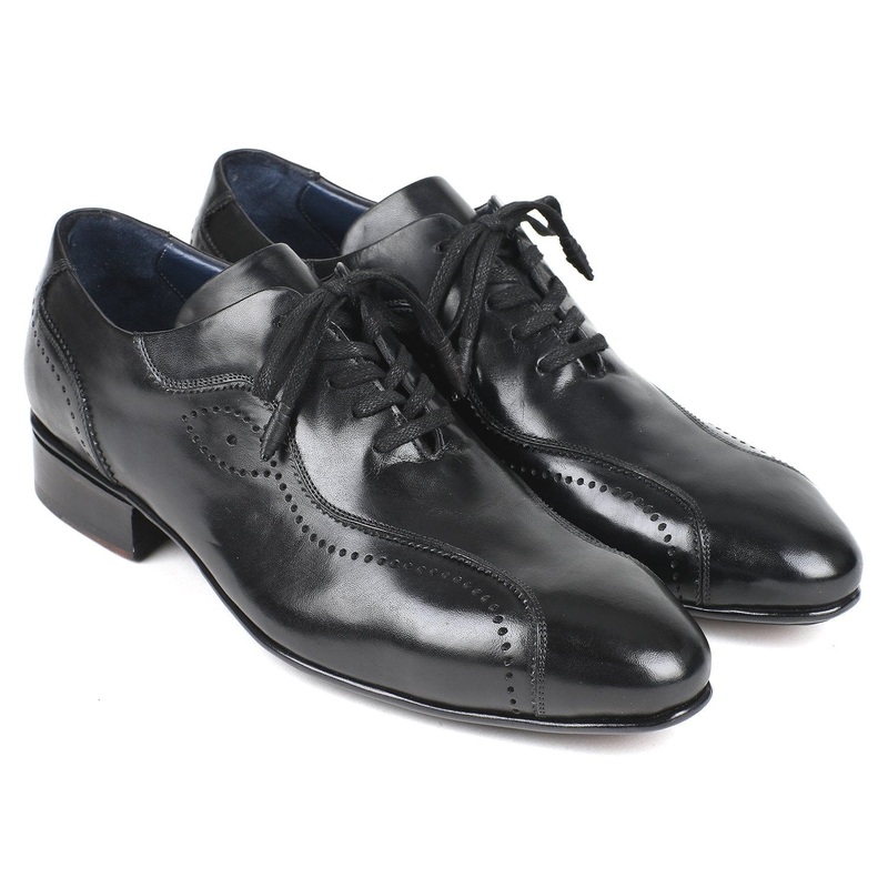 Paul Parkman Handmade Lace-Up Casual Shoes For Men Black (ID#84654-BLK)