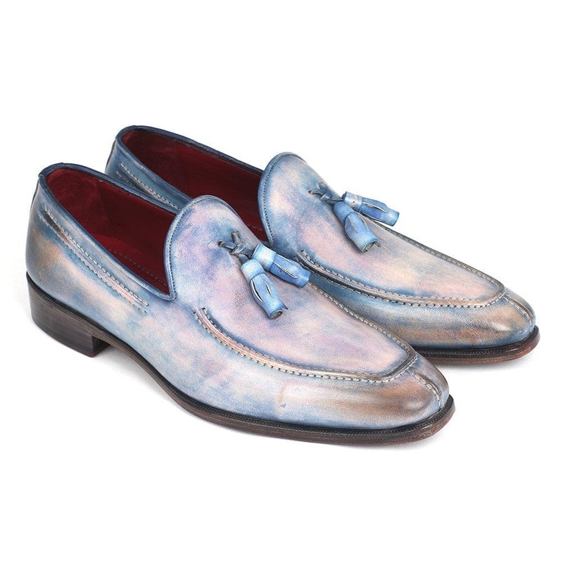 Paul Parkman Tassel Loafers Lila Hand-Painted (ID#083-LIL)