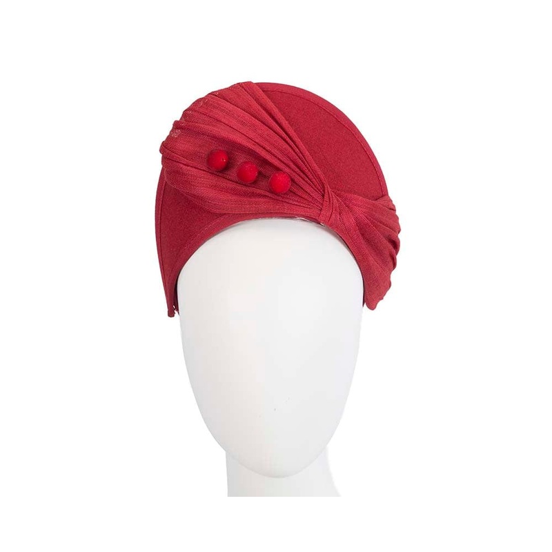 Red crown winter fascinator by Fillies Collection