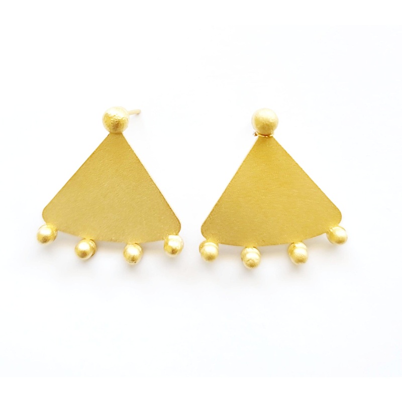 1″ Long Anu 18KT Gold Plated Triange Earrings | MINU