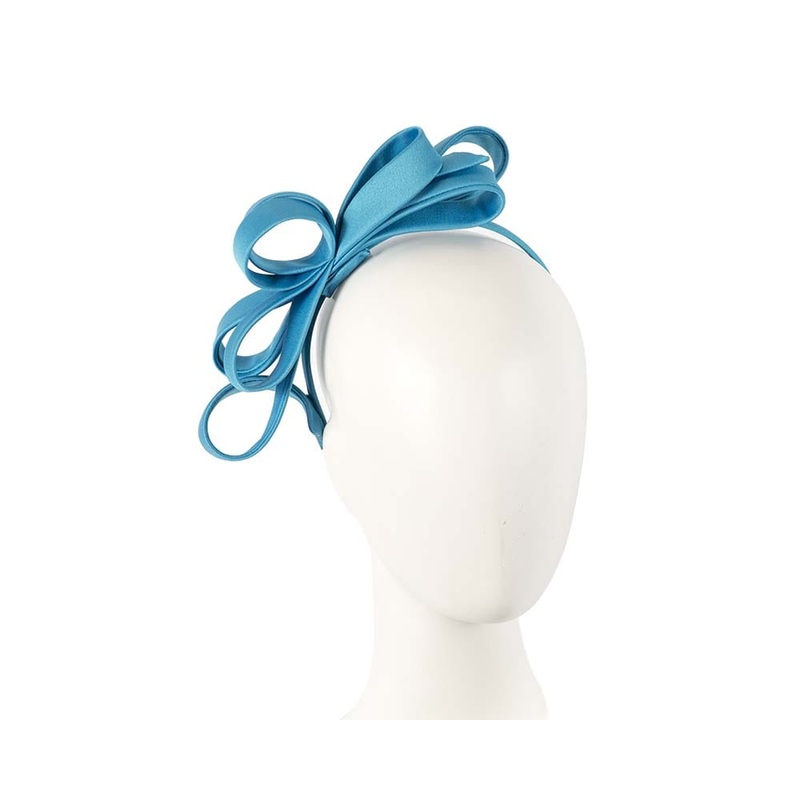 Blue bow racing fascinator by Max Alexander