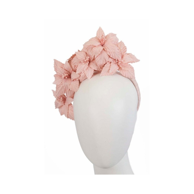 Blush sculptured flower headband fascinator by Fillies Collection