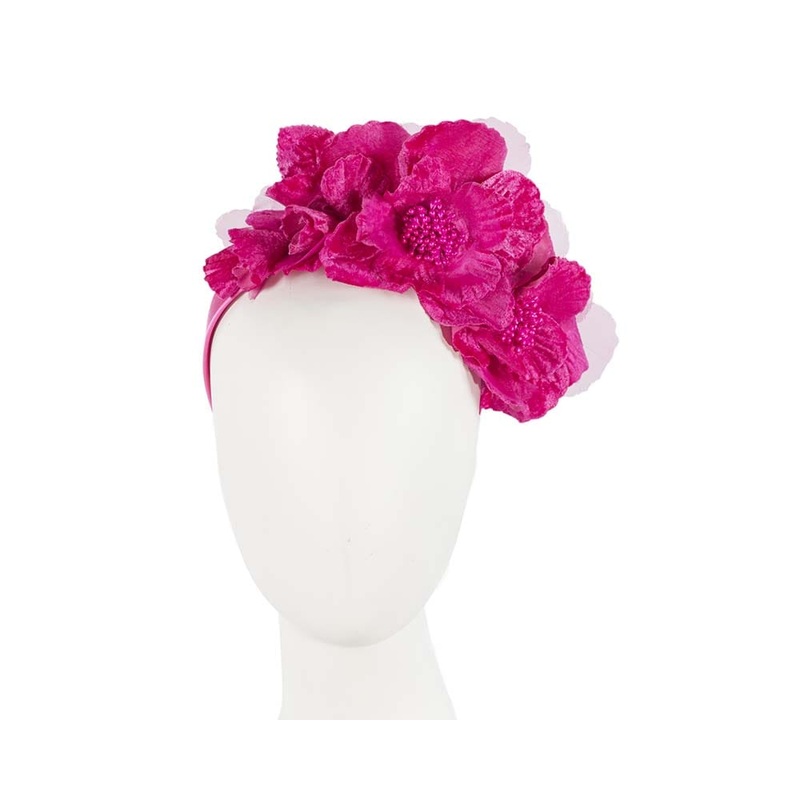 Bright Fuchsia Flower Fascinator Headband