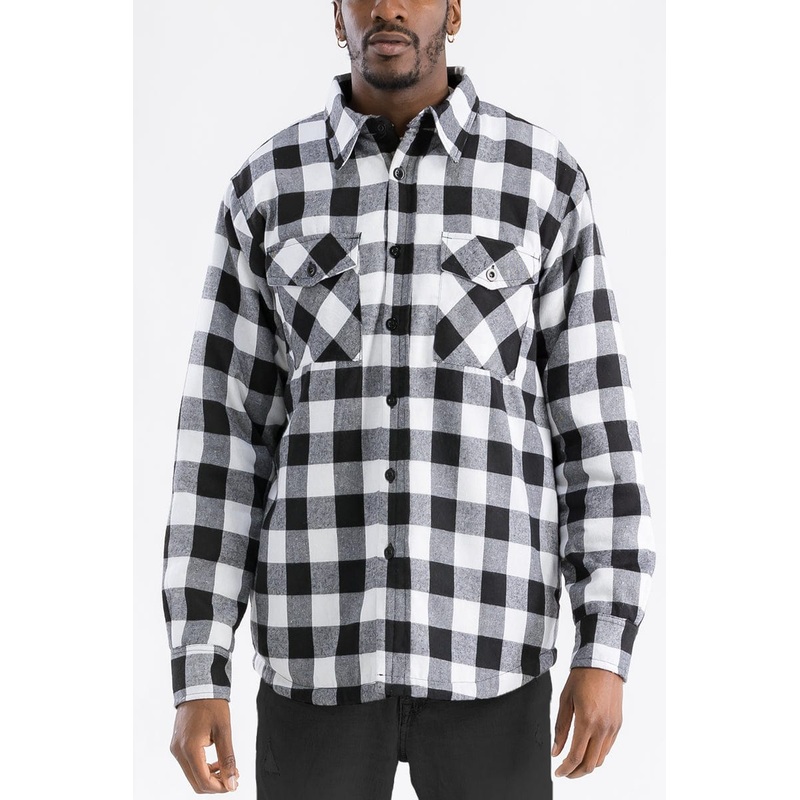 Checkered Plaid Quilted Flannel Jacket