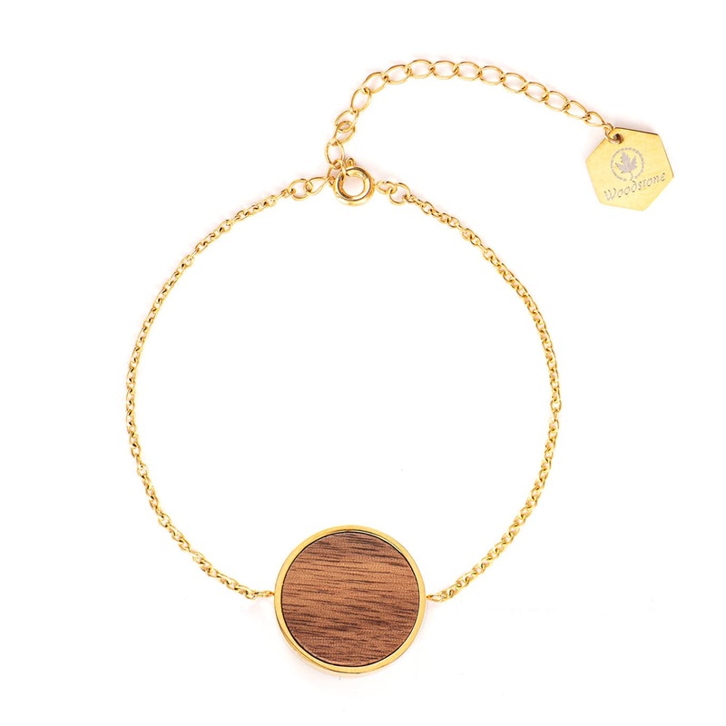 Daisy Walnut – Gold Bracelet