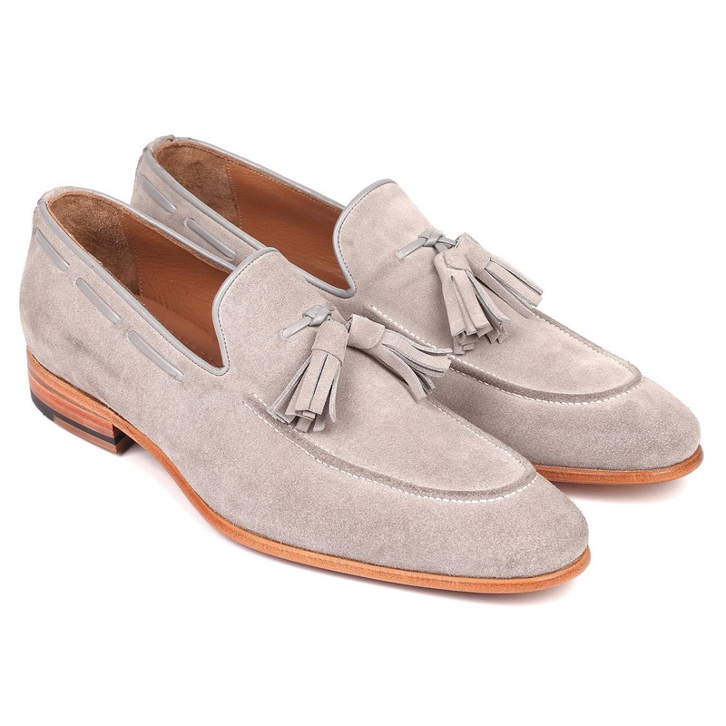 Paul Parkman Men’s Tassel Loafers Grey Suede (ID#GRY32FG)
