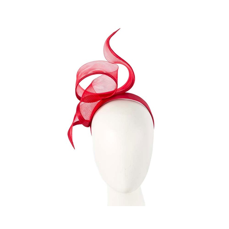 Sculptured red racing fascinator by Fillies Collection
