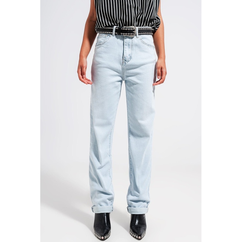 Straight Leg Jeans In Vintage Lightwash