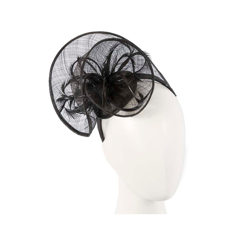 Stylish black sinamay fascinator by Max Alexander