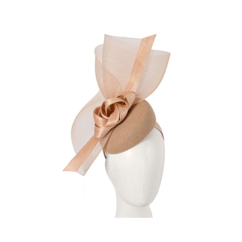 Tall beige winter racing fascinator by Fillies Collection