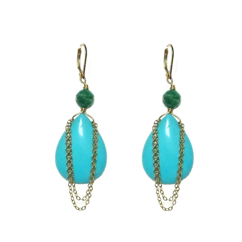 Turquoise Chain Drop Earrings