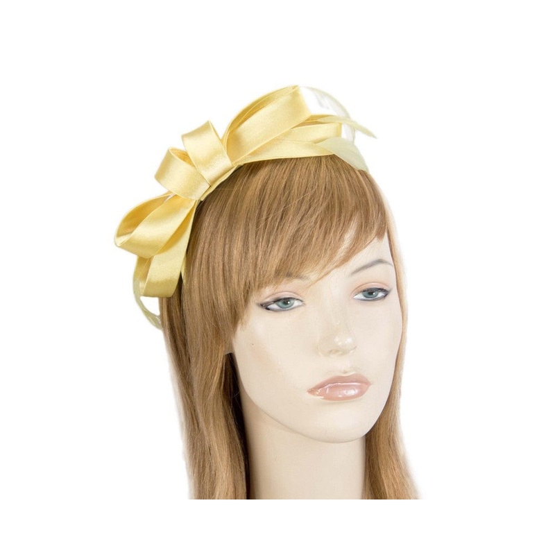 Yellow bow fascinator by Max Alexander