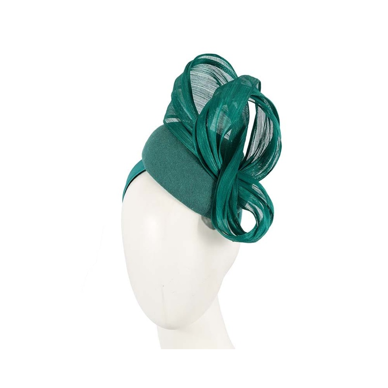 Bespoke teal pillbox with bow by Fillies Collection