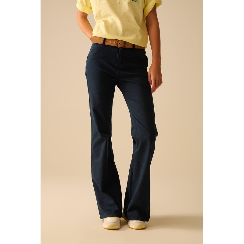 Comfy Stretcy Denim Navy Flared Jeans