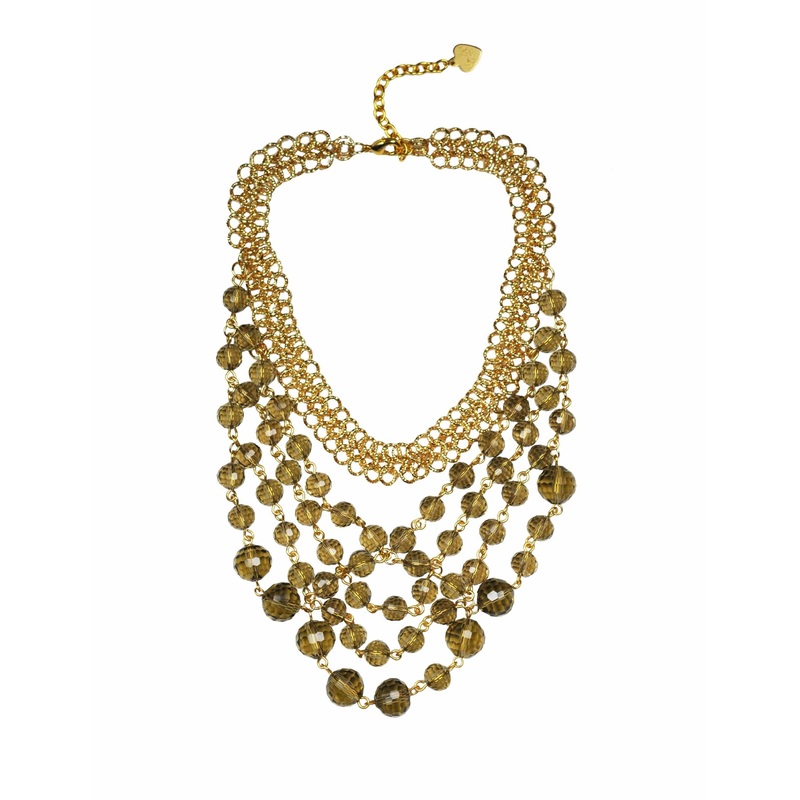 Gena Myint Smoky Topaz Bib Necklace