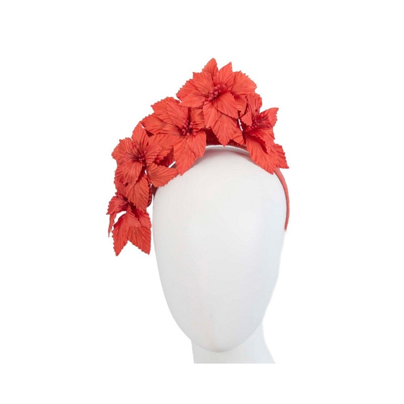 Orange sculptured flower headband fascinator by Fillies Collection