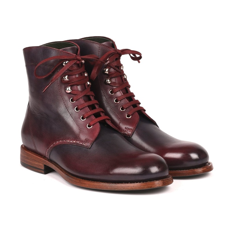 Paul Parkman Men’s Leather Boots Bordeaux & Navy (824BRD65)