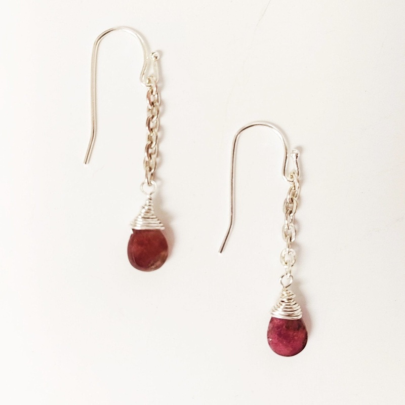 Pink Raindrop Earrings