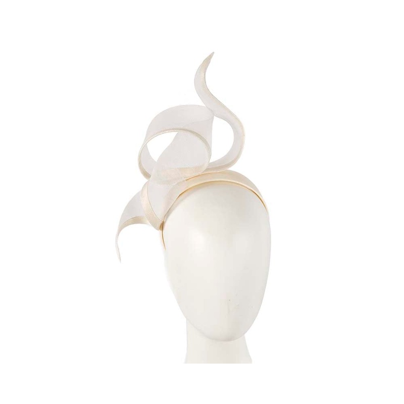Sculptured cream racing fascinator by Fillies Collection
