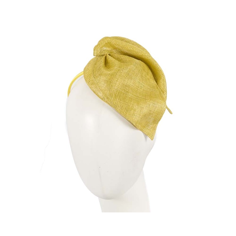 Sinamay lime racing fascinator