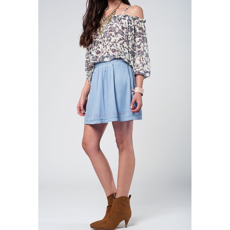 Aztec Blue Mini Skirt