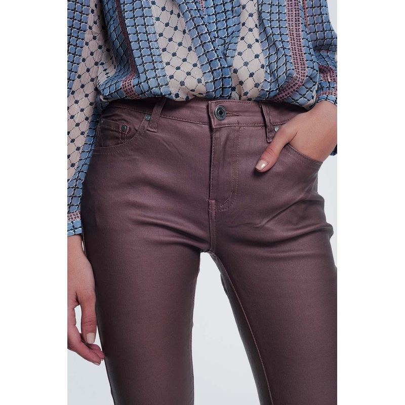 Coated Pants In Pink