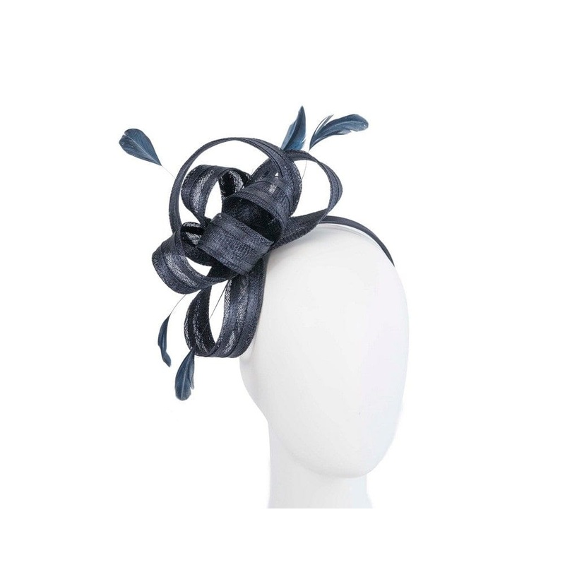 Navy loops racing fascinator by Max Alexander