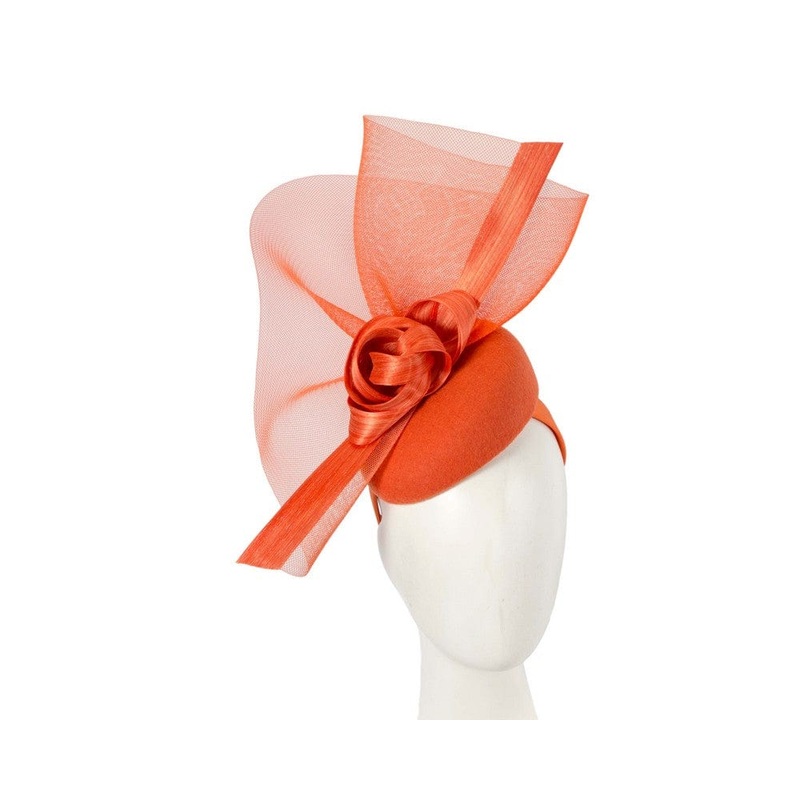 Tall orange winter racing fascinator by Fillies Collection