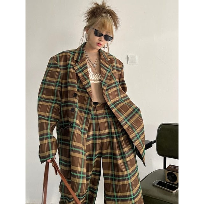 Teruma Oversized Plaid Coat