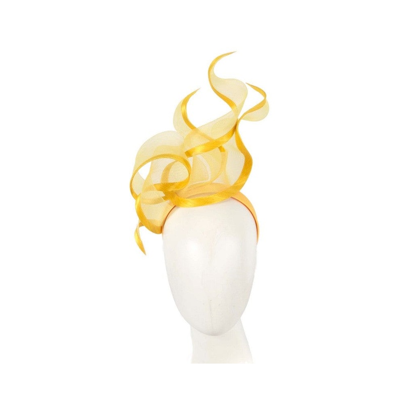 Bespoke yellow racing fascinator by Fillies Collection