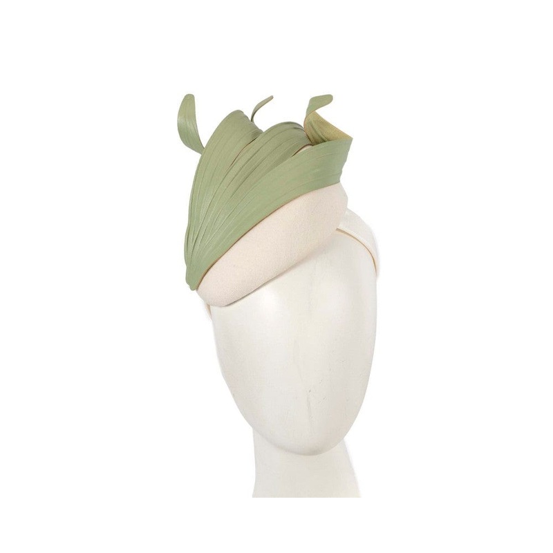 Cream & green winter racing fascinator by Fillies Collection