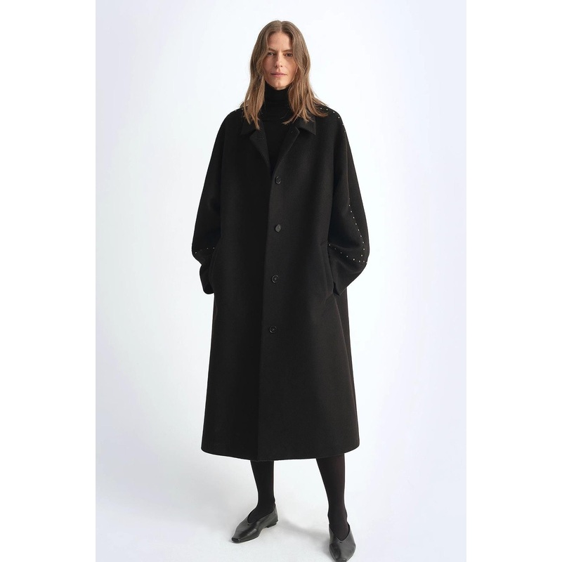 “Dream of Champs Elysees” Riveted Lapel Wool Coat Women’s Autumn and Winter Coat