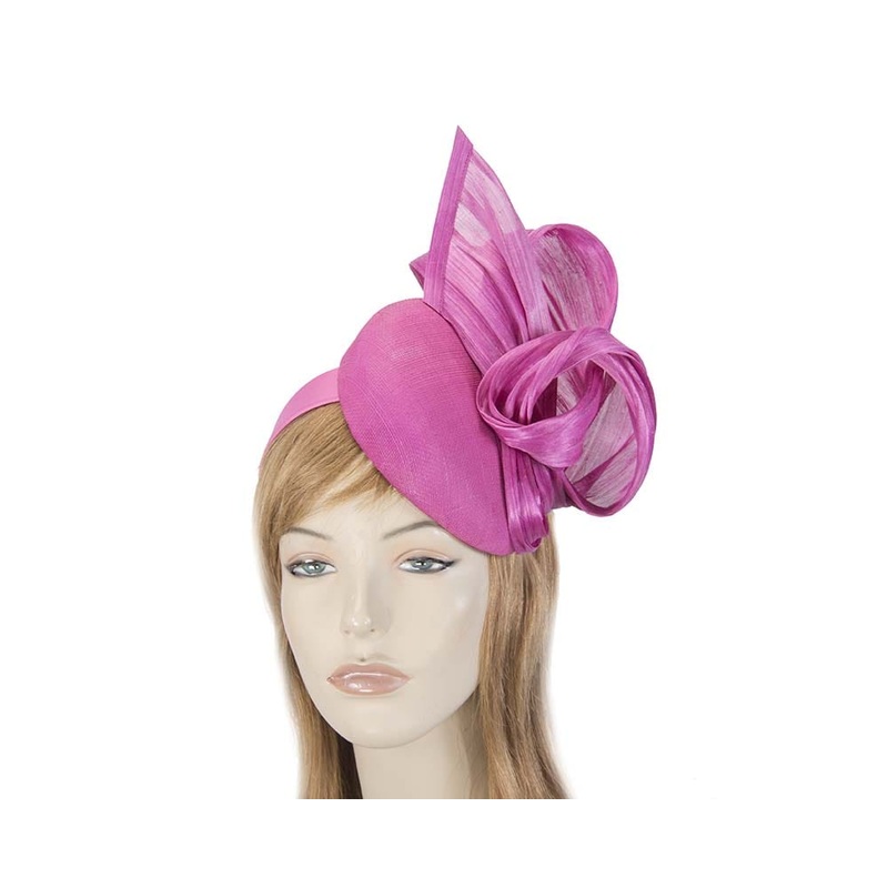 Elegant fuchsia pillbox racing fascinator by Fillies Collection