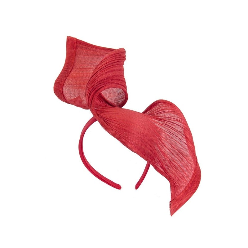 Large red bespoke Jinsin racing fascinator
