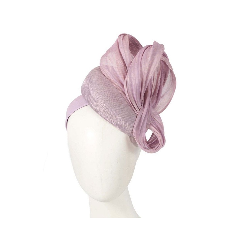 Lilac pillbox fascinator with silk abaca bow by Fillies Collection